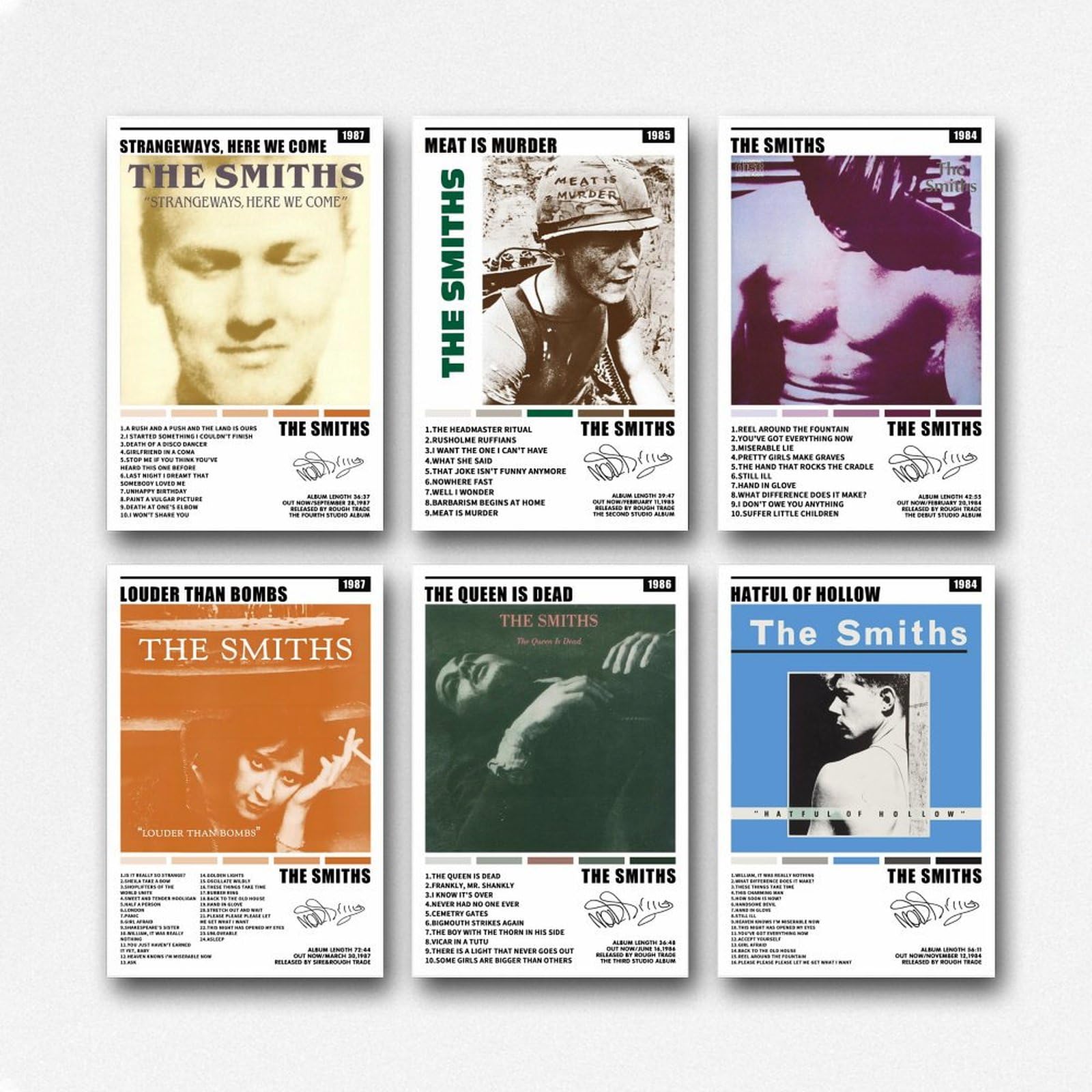 beeto The Smiths Album Set of 6 Poster Canvas 90s Wall Art